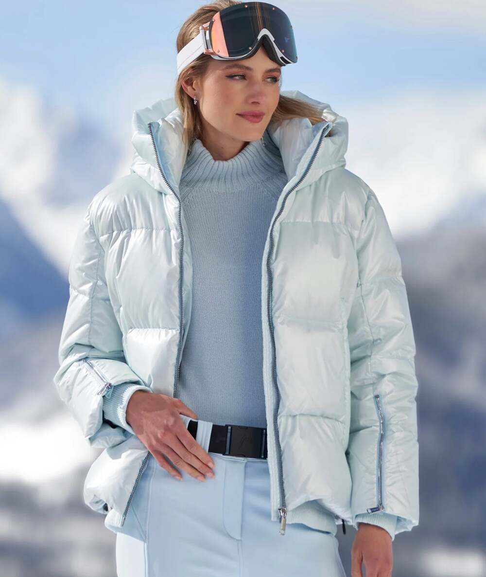 $1200 HEAD Tiffany Down Filled Ski Jacket -Lindsey Vonn- Light Blue Small 36 NEW